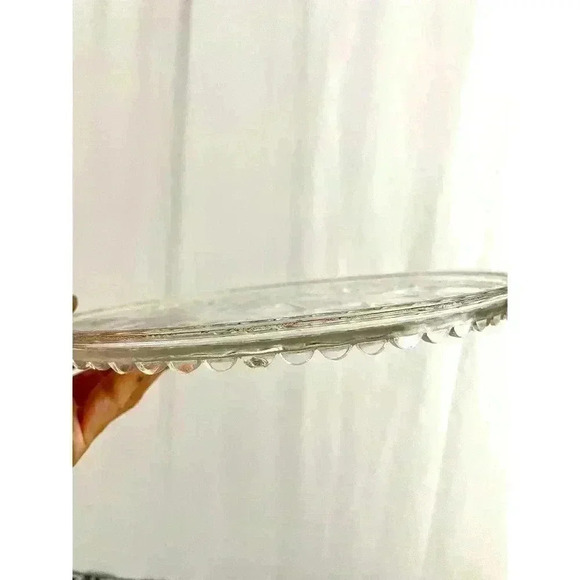 VTG Round Clear Glass Serving Platter 10" - Picture 4 of 9